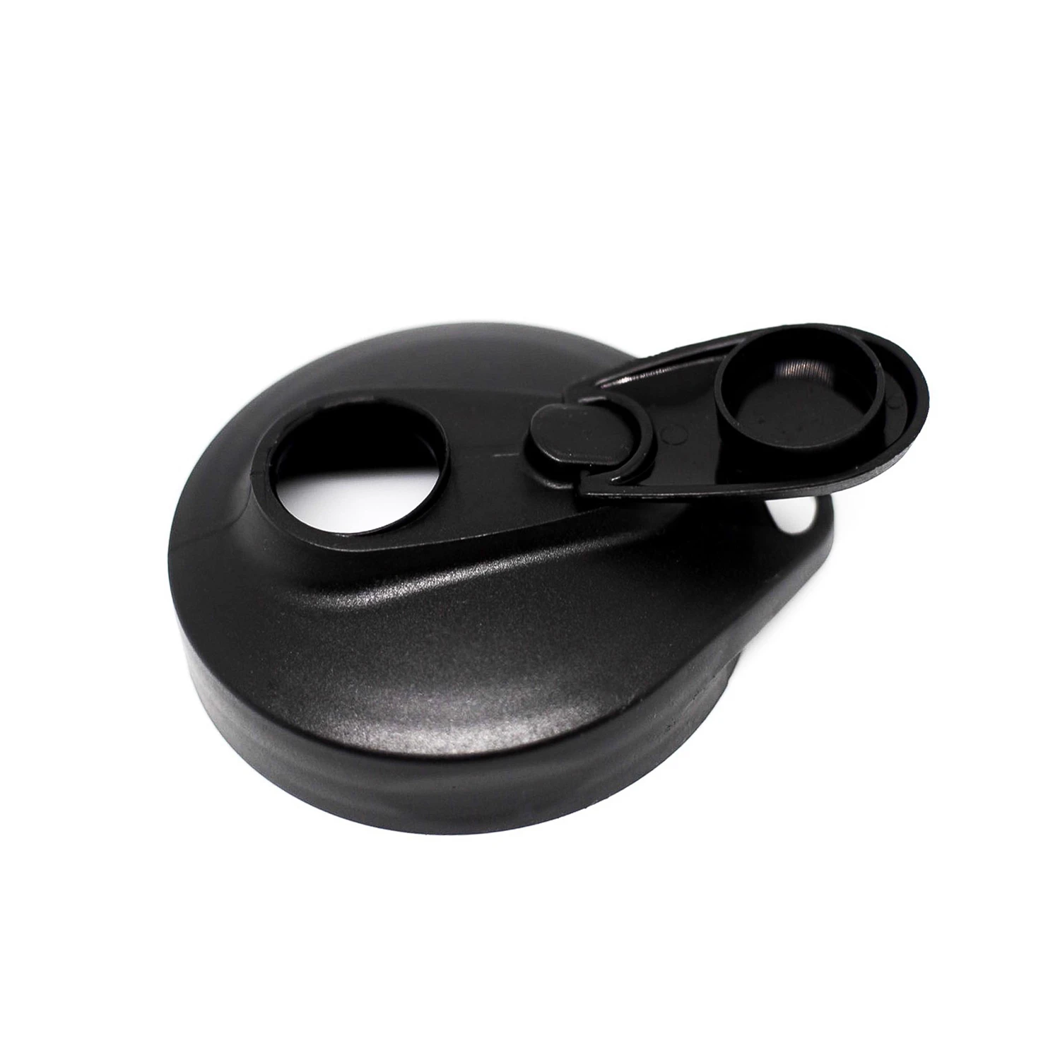 Multi Top Flip Cap Sip, Pour & Store Mason Jar Lid, Black, Regular Mouth