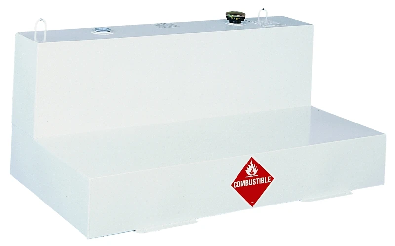 100 Gallon White L-shaped Steel Liquid Transfer Truck Tank