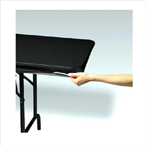 Stay-put Black Table Cover, 8 Feet Length, Durable Protective Cover