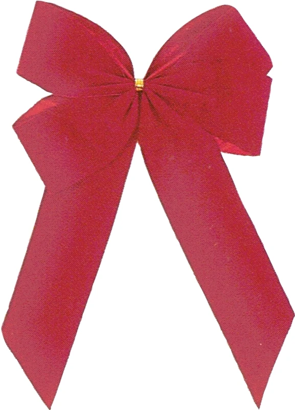 7970 Outdoor Bow, 1 In H, Velvet, Red