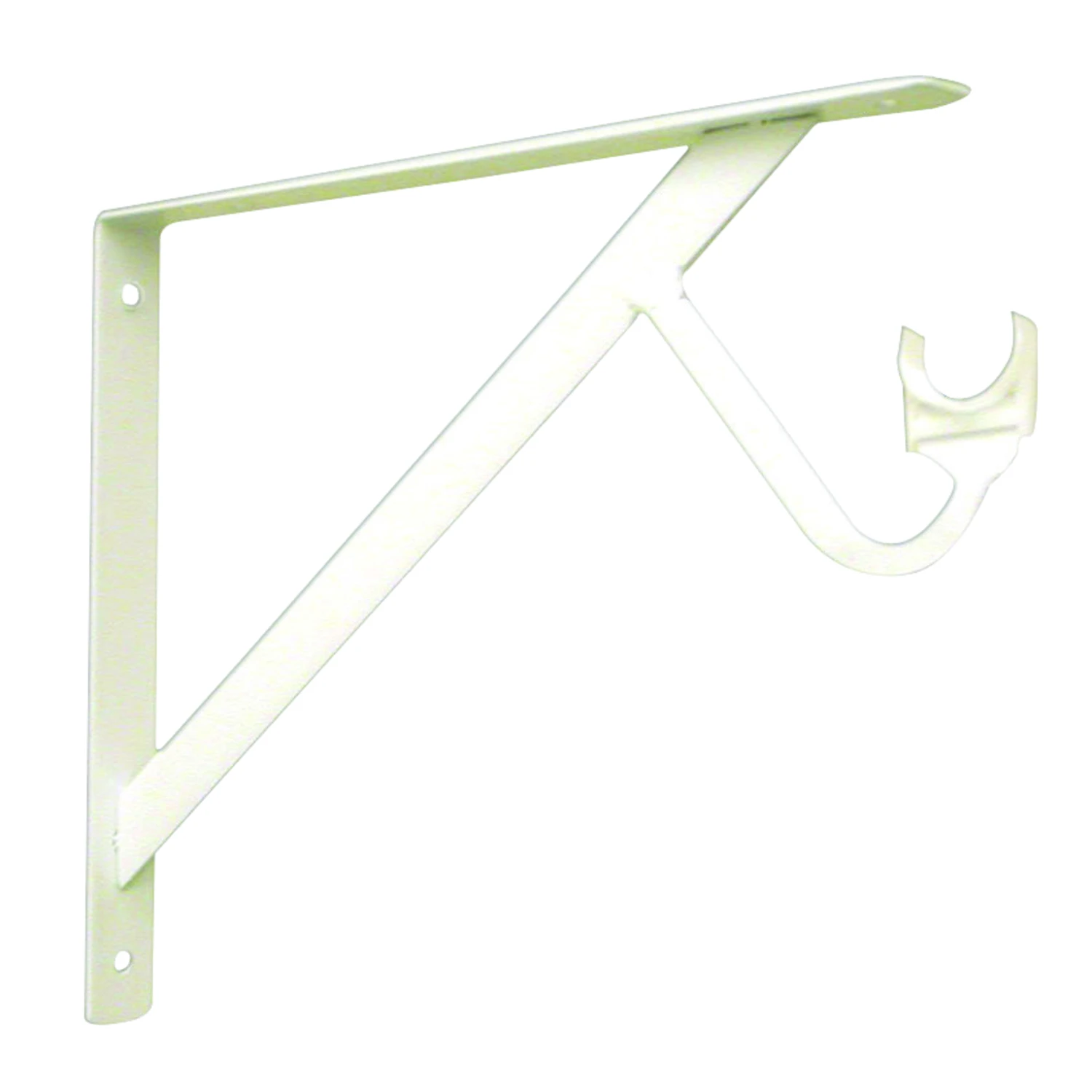 White Heavy-duty Shelf And Rod Bracket, 11 And 1/4 Inches By 8 Inches By 1 Inch