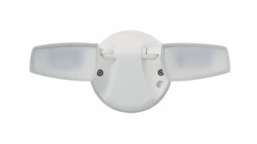 Halo Twin Head Led Outdoor Security Flood Light, 1420 Lumens, White Finish