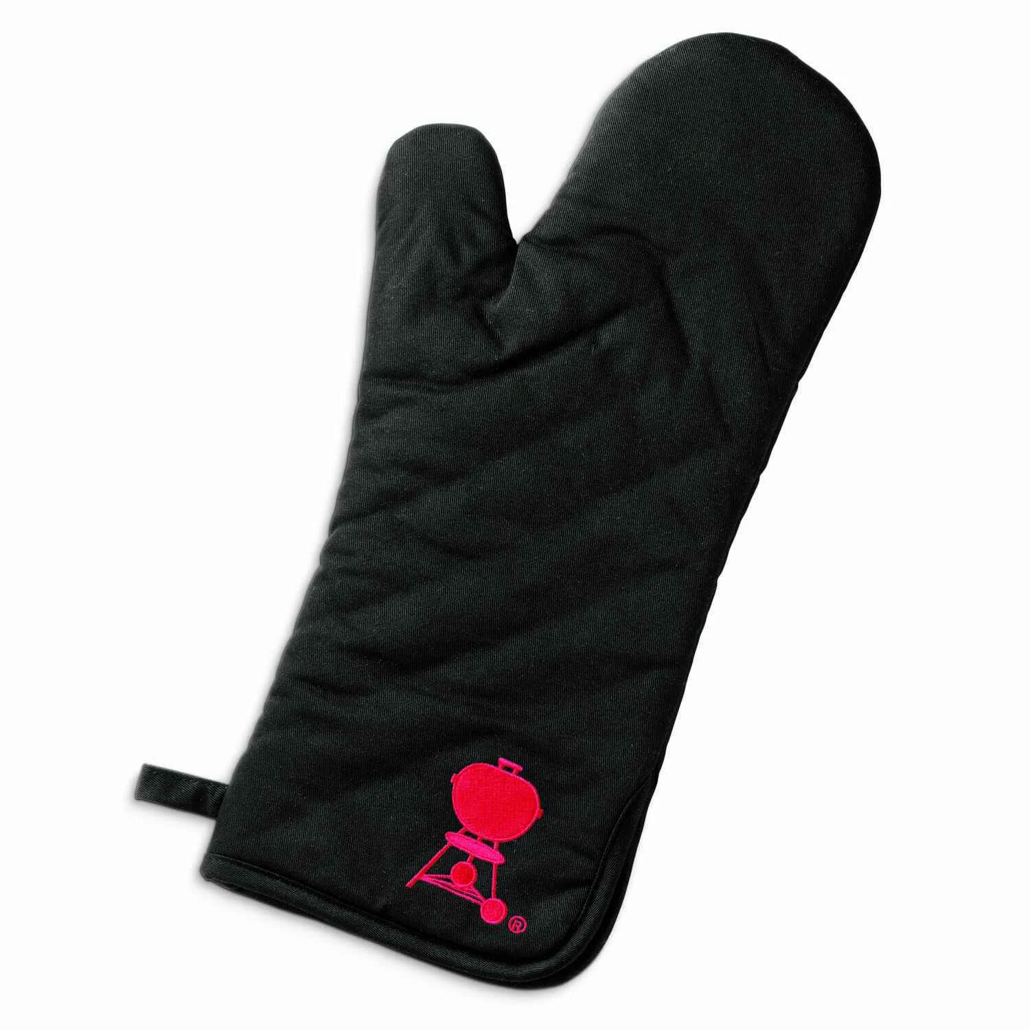 Barbecue Mitt, Black With Red Kettle
