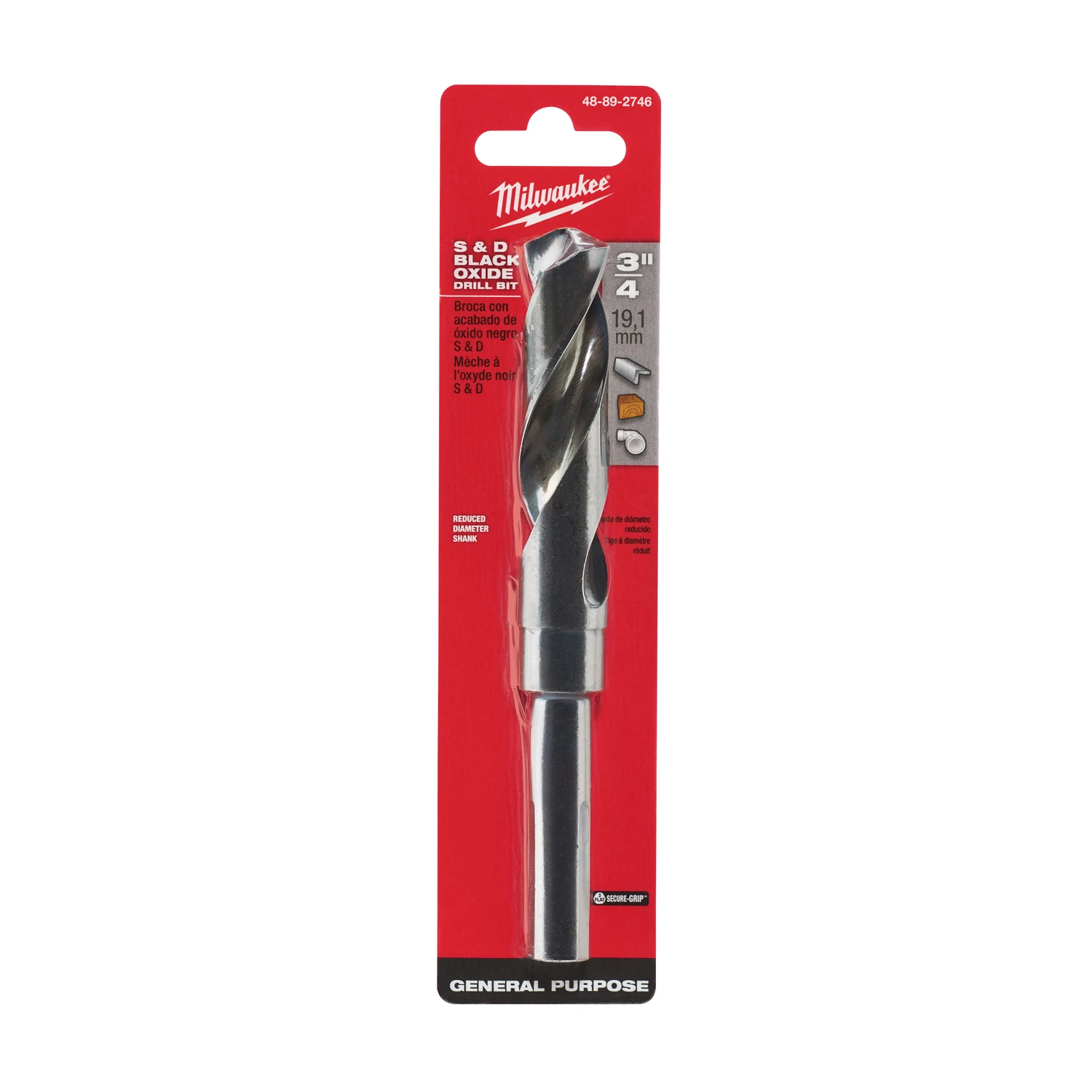 Silver And Deming Black Oxide Drill Bit, 0.75 Inch Diameter