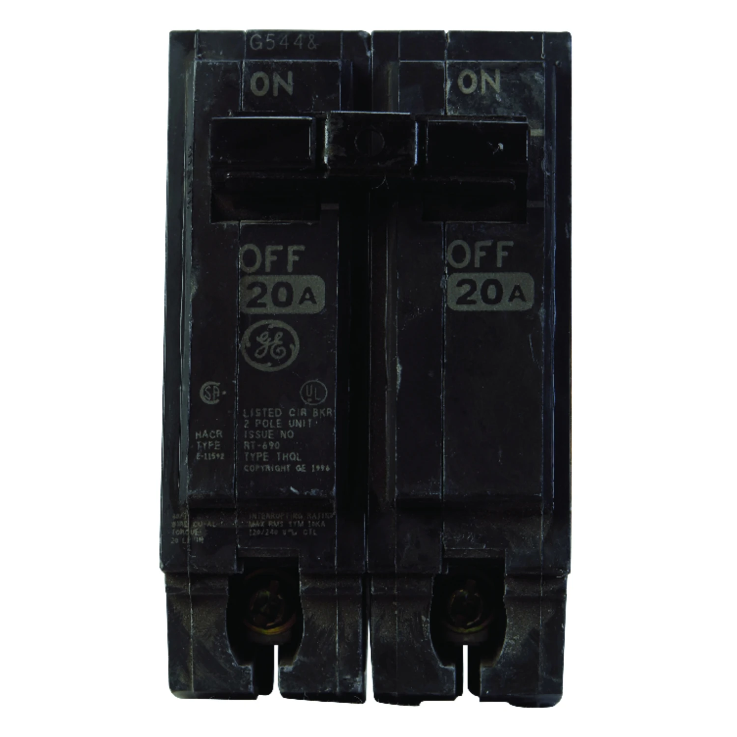 20 Ampere Double Pole Circuit Breaker For Residential Electrical Panels