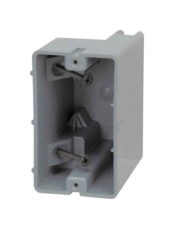 1 Gang Electric Device Box, Polyvinyl Chloride, Standard Size For Wall Installation