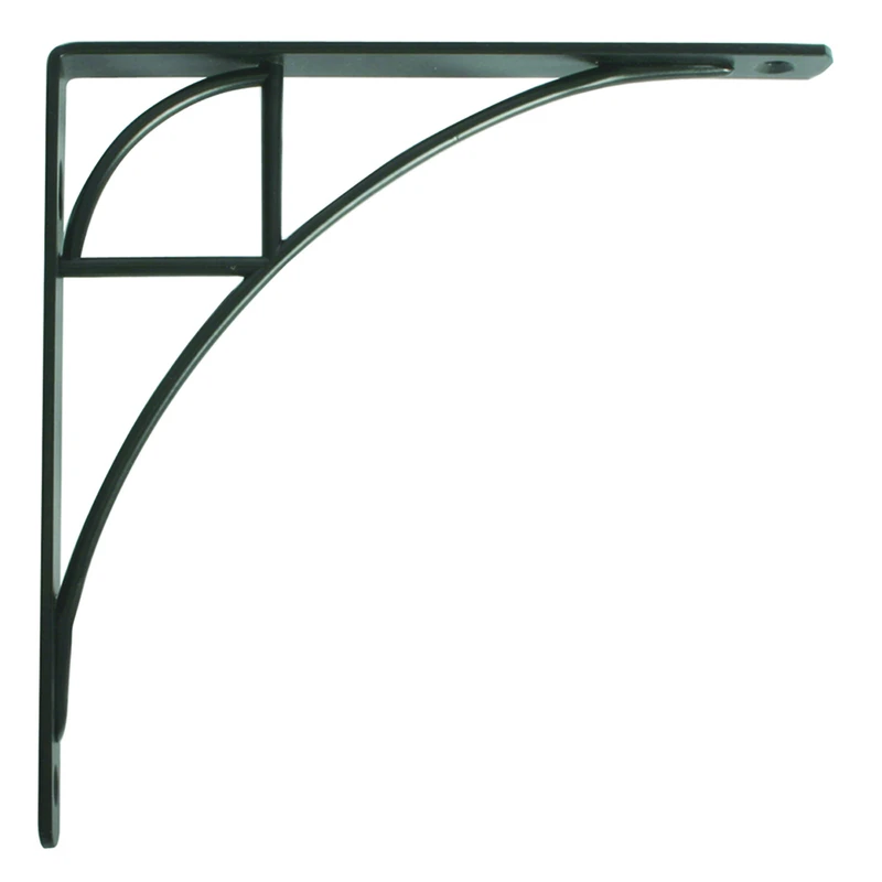 8 Inch Black Decorative Steel Shelf Bracket For Wall Mounting