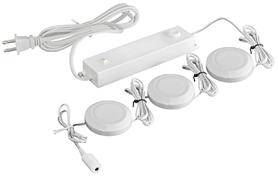 Ac1012-whg-03lf3-e Led Puck Light Starter Kit, 3-piece, White