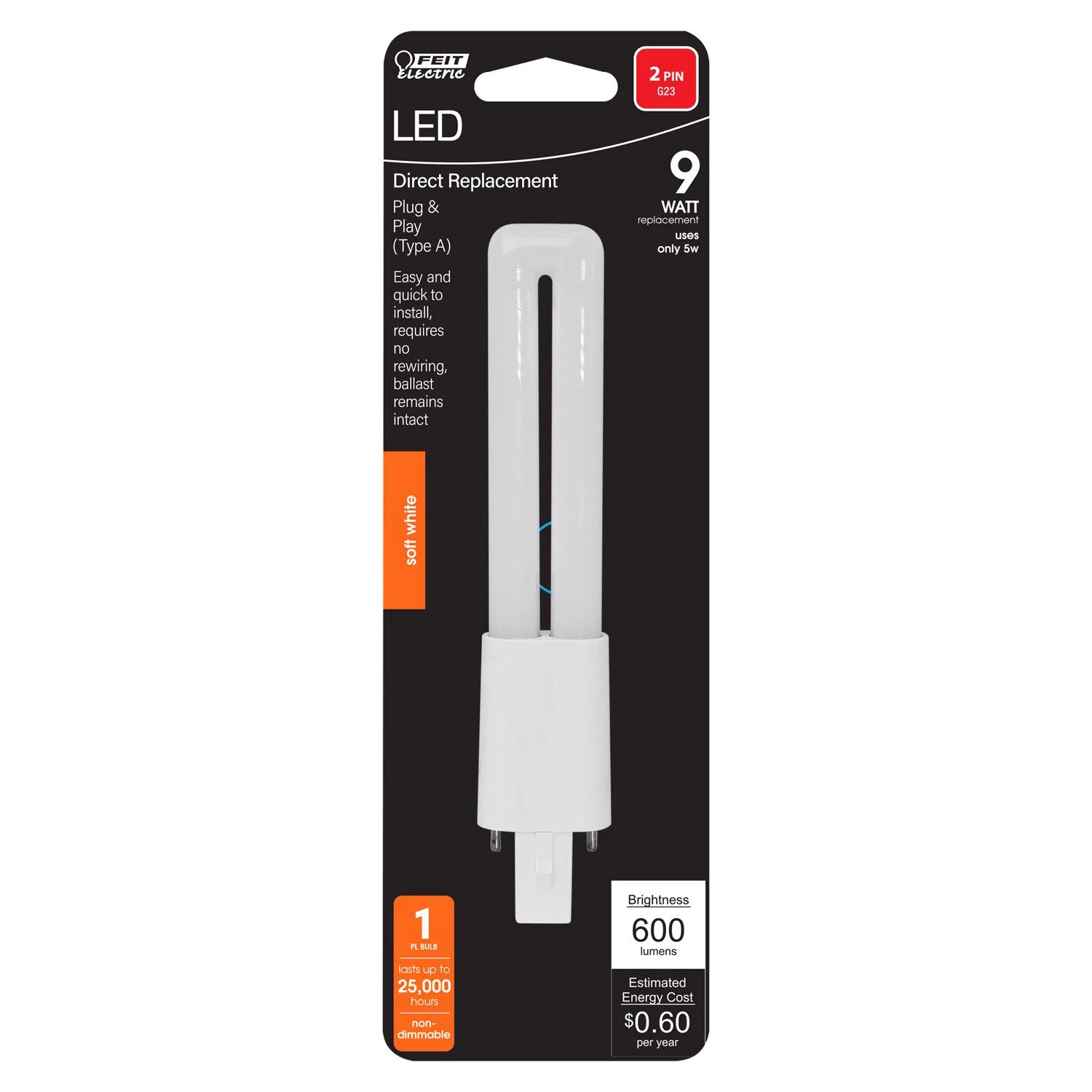 3011466 9w Pl G23 Led Tube Light - Soft White