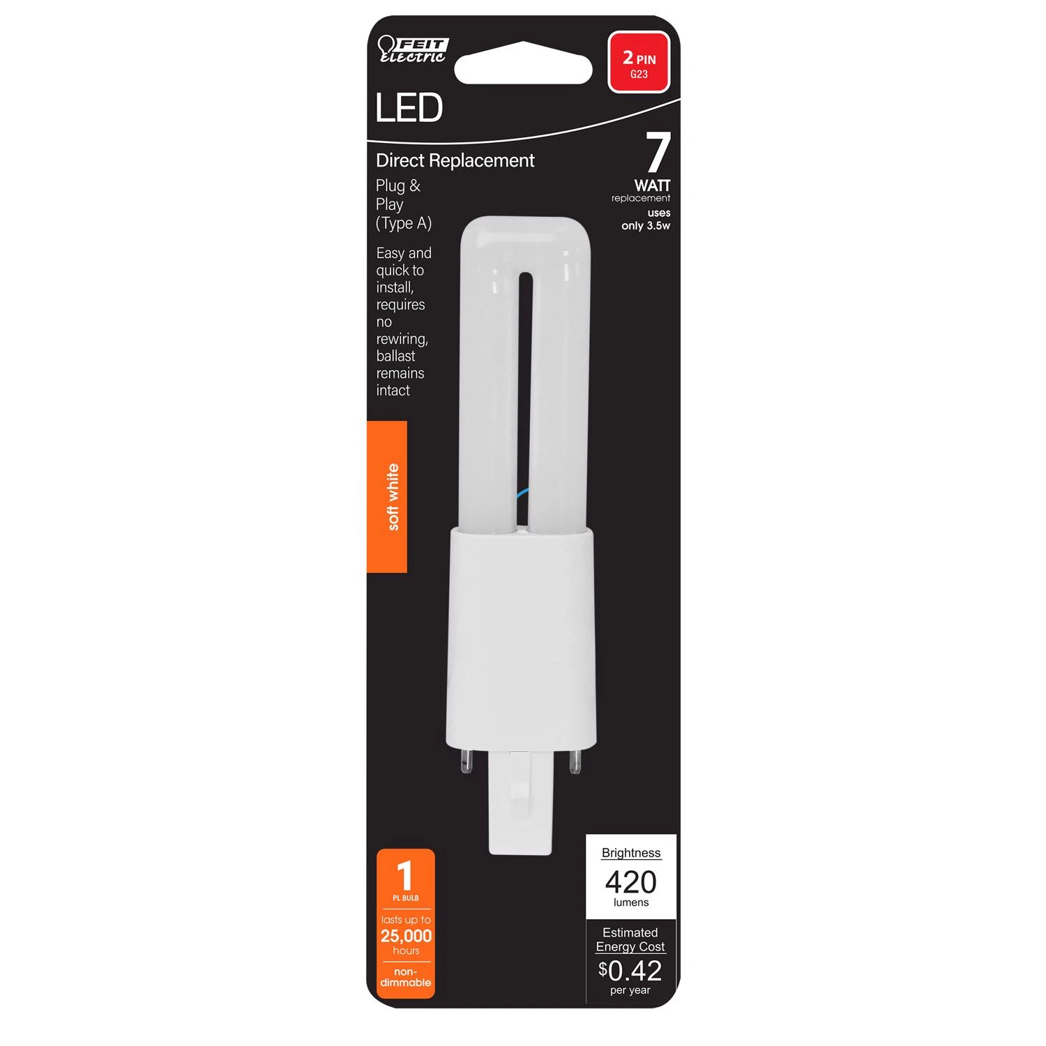 3011465 7w Pl G23 Led Tube Light - Soft White