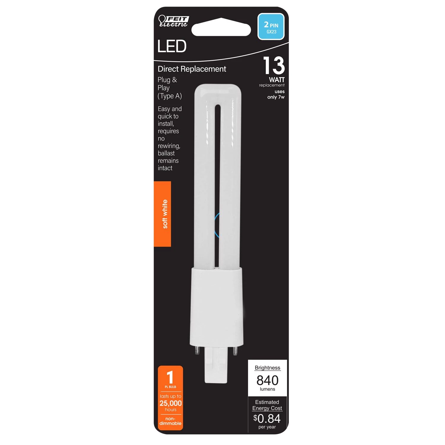 3011467 13w Pl Gx23 Led Tube Light - Soft White