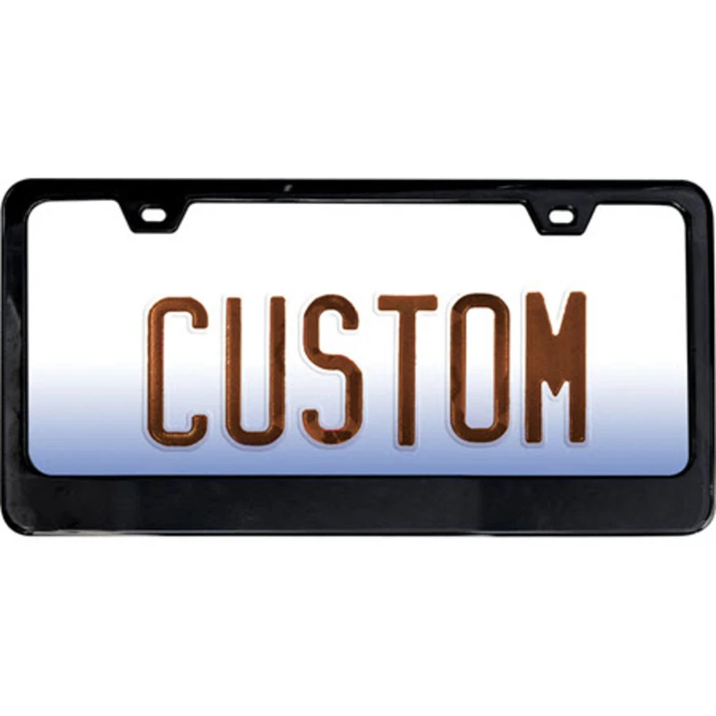 Black Metal License Plate Frame With Wide Base For Durable Vehicle Protection