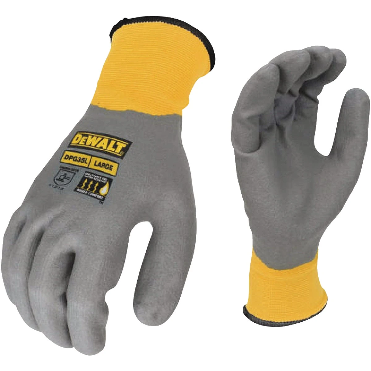 Fully Coated Nitrile Work Gloves Breathable Size Large Durable Protective