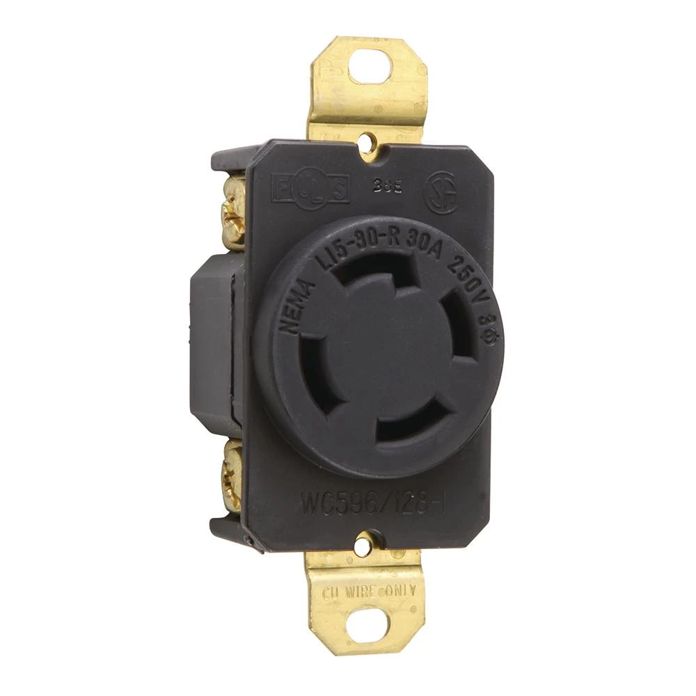 Locking Outlet Nema L15-30r 250 Volt Black