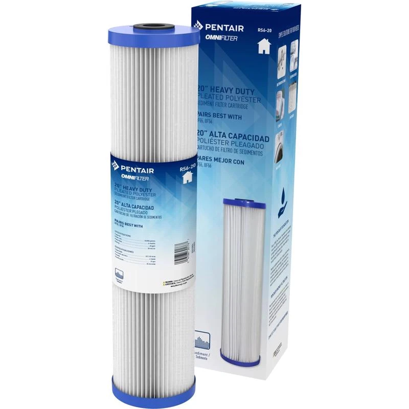 Omnifilter Pleated Water Filter Cartridge 20-inch For Improved Water Filtration