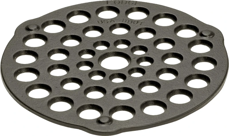 Seasoned Cast Iron Trivet And Meat Rack, 8 Inch Diameter