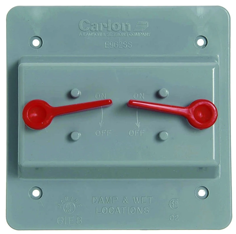 Double Toggle Switch Box Cover, Polyvinyl Chloride, 2 Gang, Durable Electrical Wall Plate