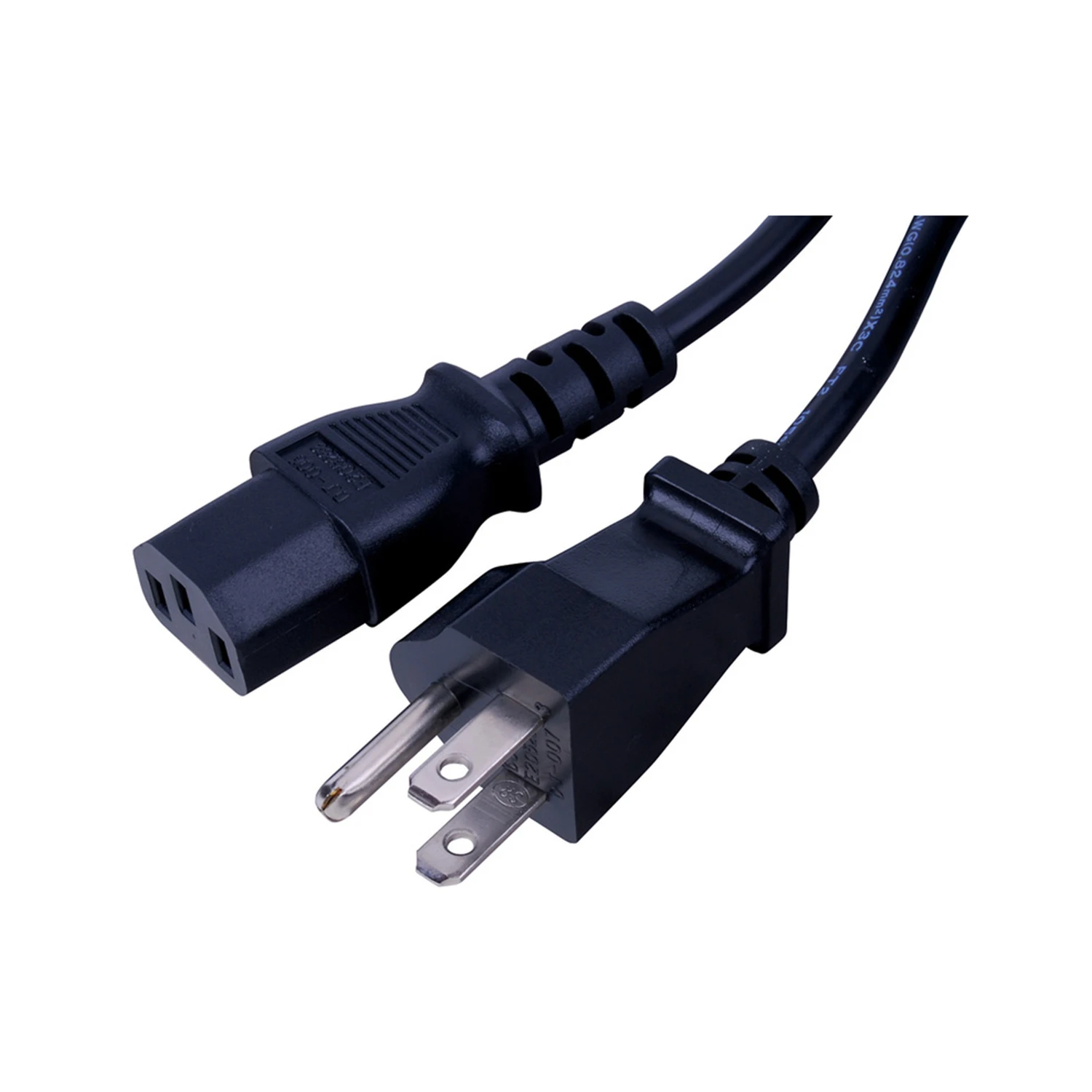 6 Ft. L Black Ac Power Cord With Nema 5-15p And Iec320c5 Connectors