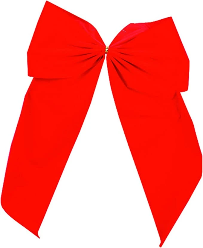 15" X 24" Red Velvet Bow For Indoor And Outdoor Decoration