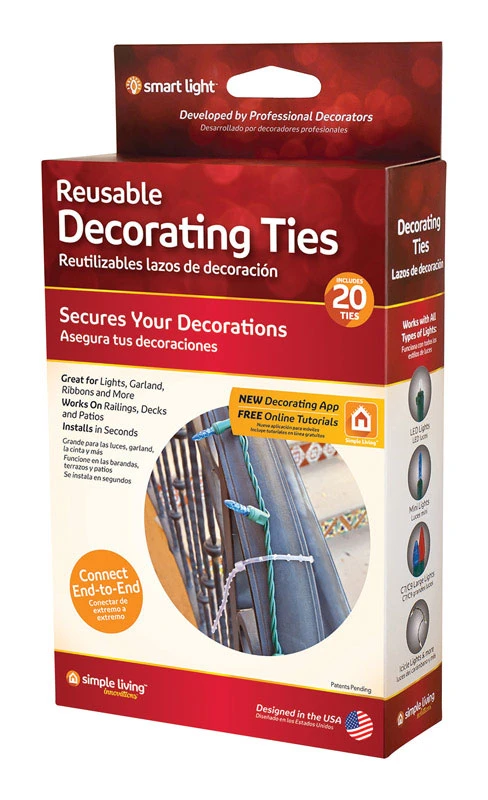 Simple Living Smart Light Decorating Ties Pvc 20 Count