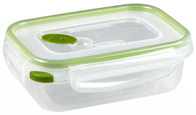 Ultra-seal Rectangle Food Container, Clear With Tangerine Lid, 3.1 Cups Capacity