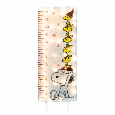 Peanuts Snoopy And Woodstock Snow Ruler Christmas Decoration With 40 Lights, 25 Inches