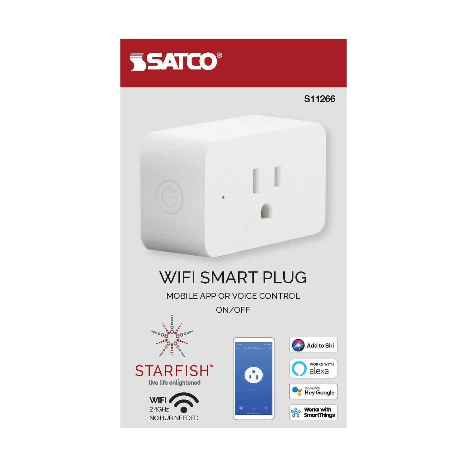 Starfish S11266 Wi-fi Smart Plug-in Outlet 15 Amp 1800 Watt