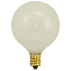15 Watt White G16 1/2 Light Bulb For Vanity And General Lighting