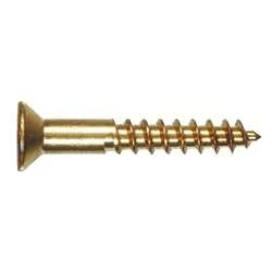 #2 X 1/2" Flat Head Phillips Brass Wood Screws - Box Of 100
