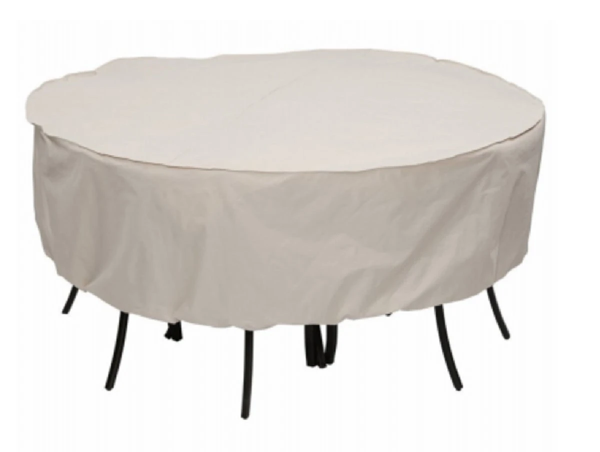 Taupe Round Patio Table And Chair Dining Set Cover