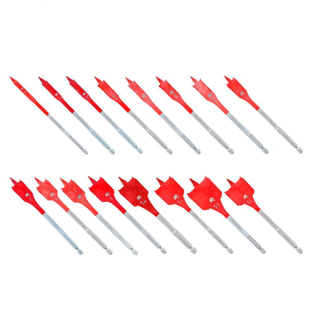 16-Piece SPEEDemon High Speed Steel Spade Bit Set with Pouch