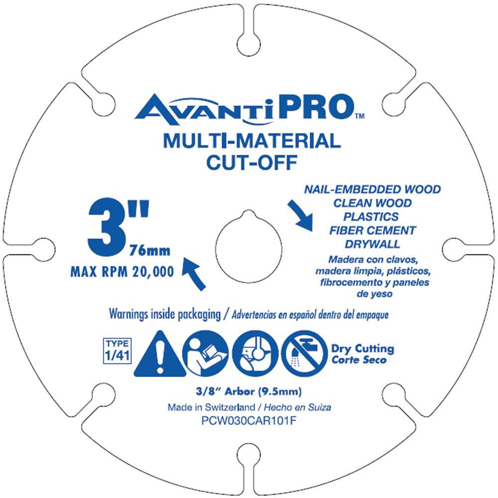 Avanti Pro 3 in. Carbide Grit Multi-Material Cut off Wheel