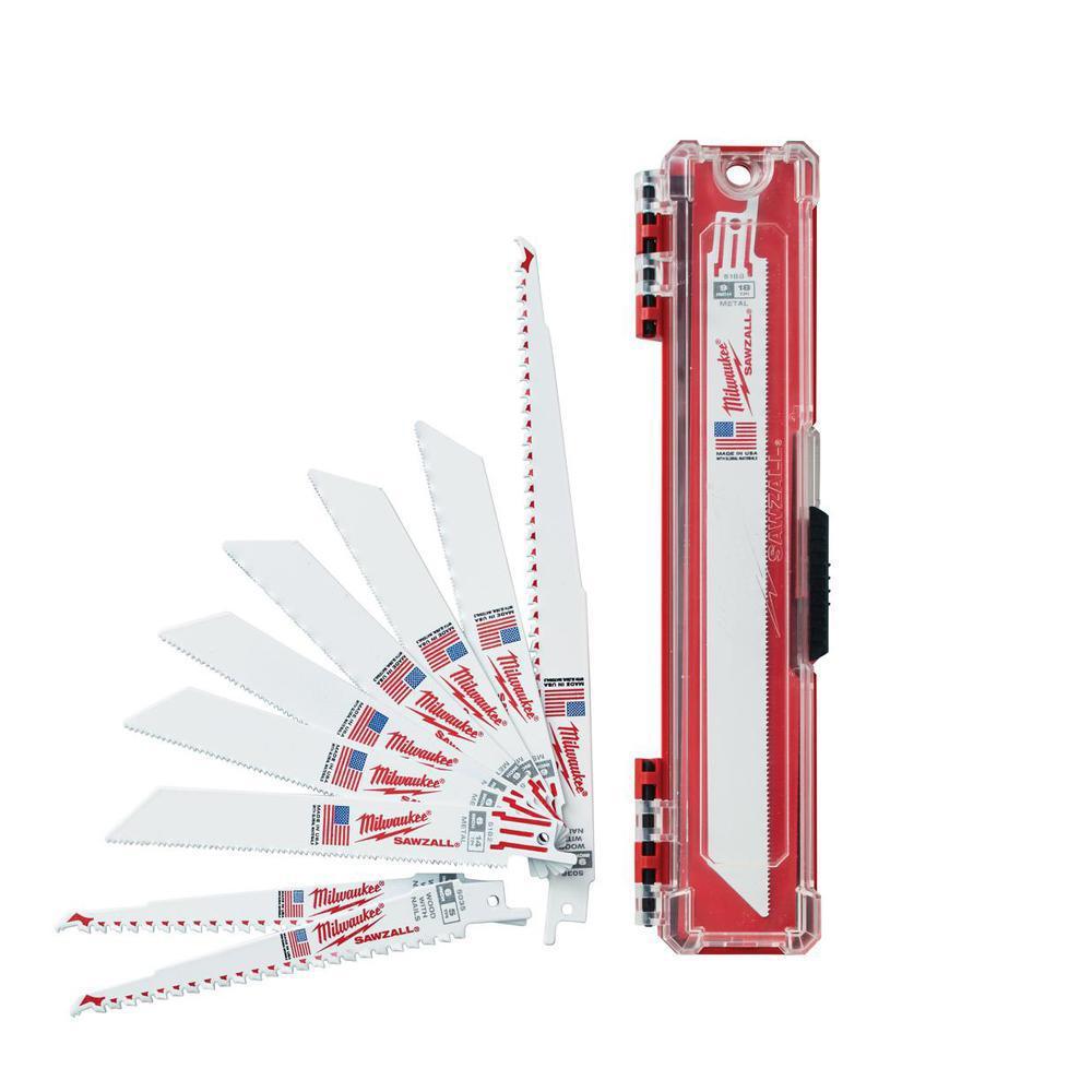 SAWZALL Wood and Metal Cutting Bi-Metal Reciprocating Saw Blade Set (10-Piece)