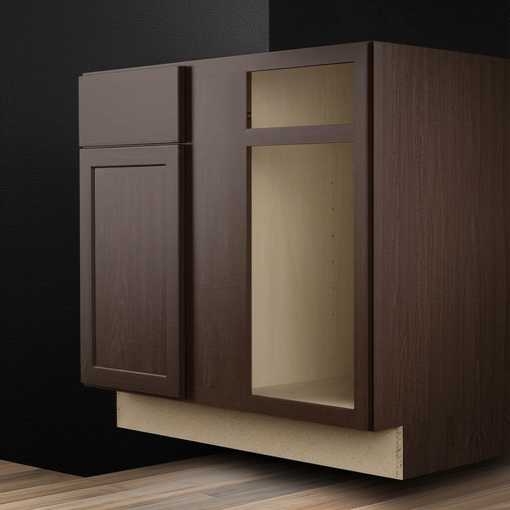 Hampton Bay Shaker Assembled Blind Base Corner Kitchen Cabinet in Brindle