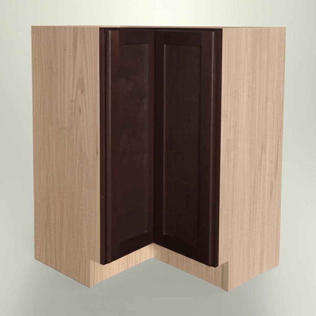 Hampton Bay Shaker Assembled Lazy Susan Corner Base Kitchen Cabinet in Java