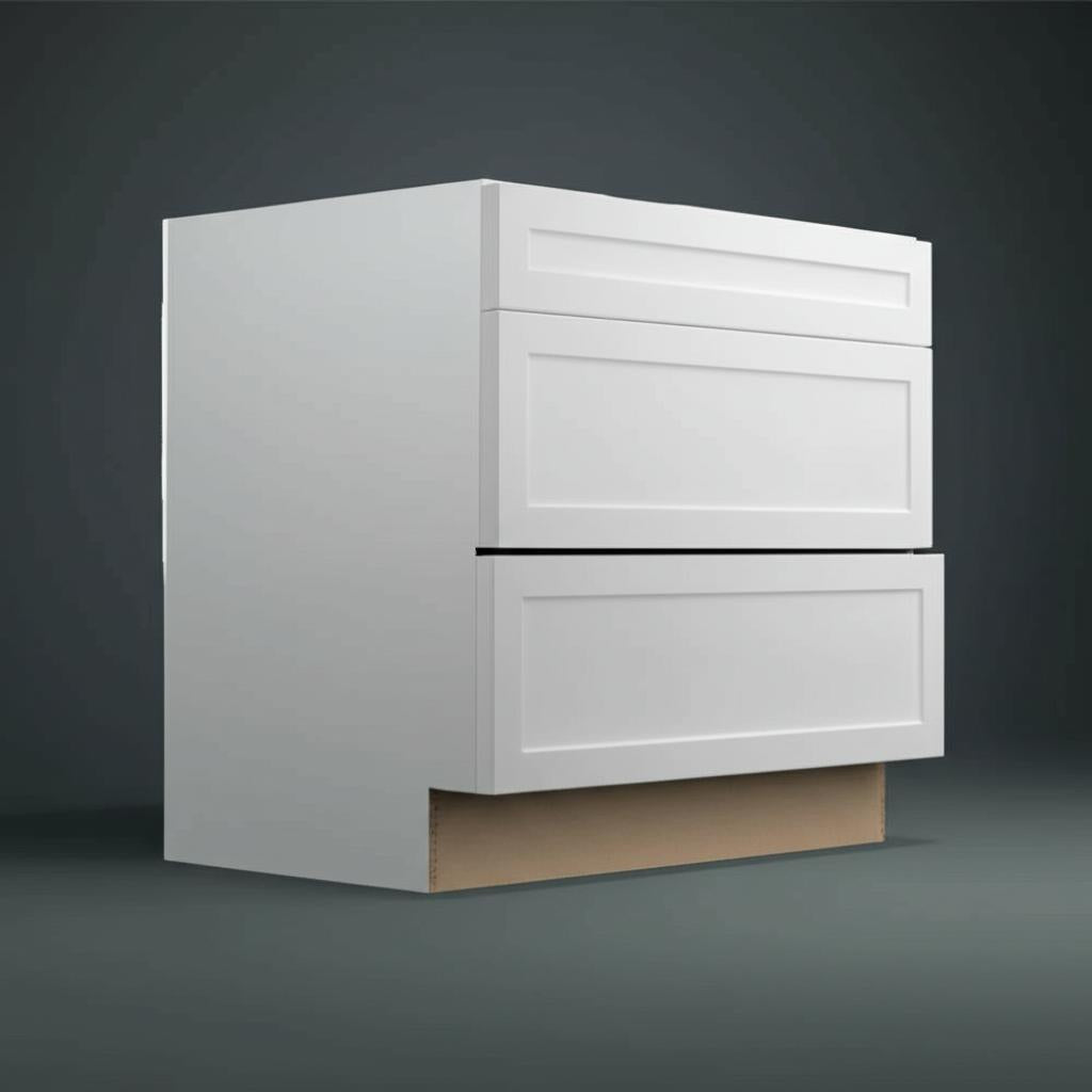 Hampton Bay Designer Series Melvern White Assembled Pots and Pans Drawer Base Kitchen Cabinet