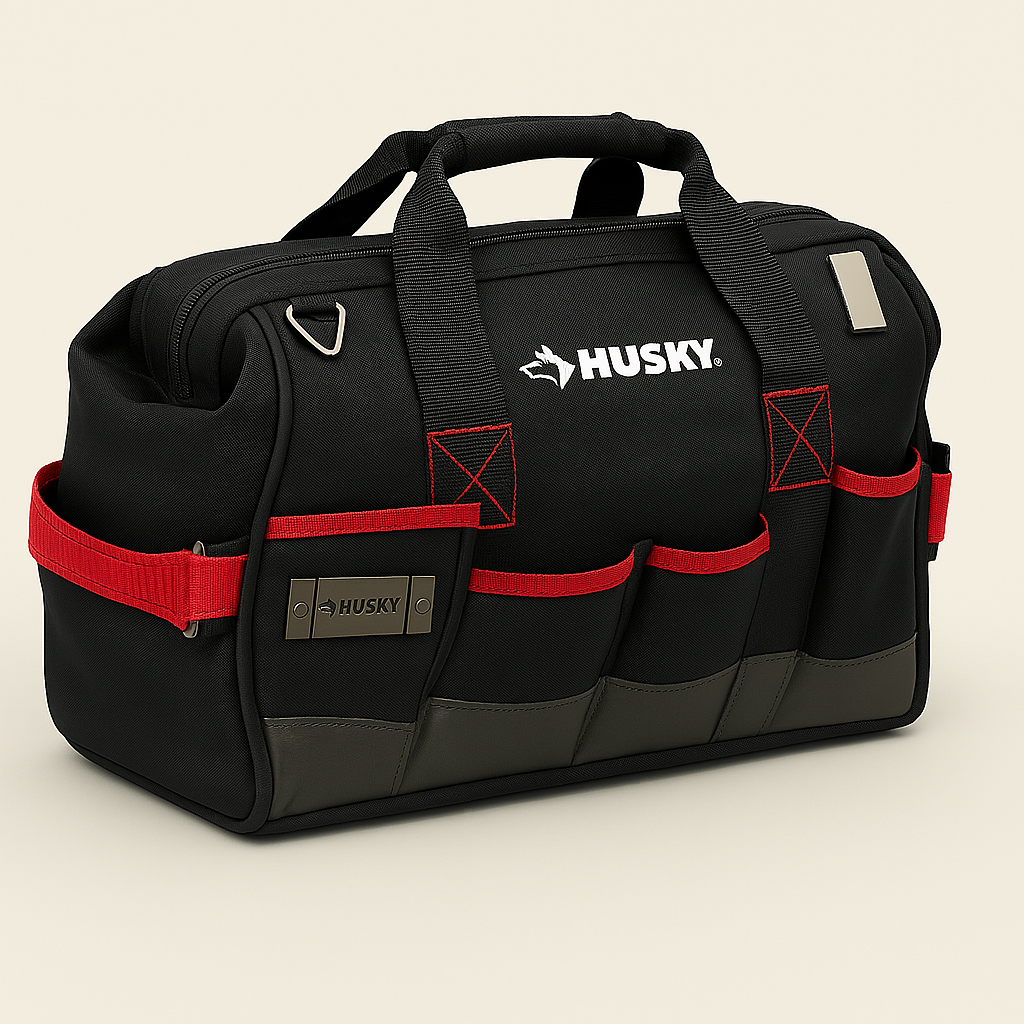 Husky 14 in. Large Mouth Tool Bag - Heavy Duty Tool Storage