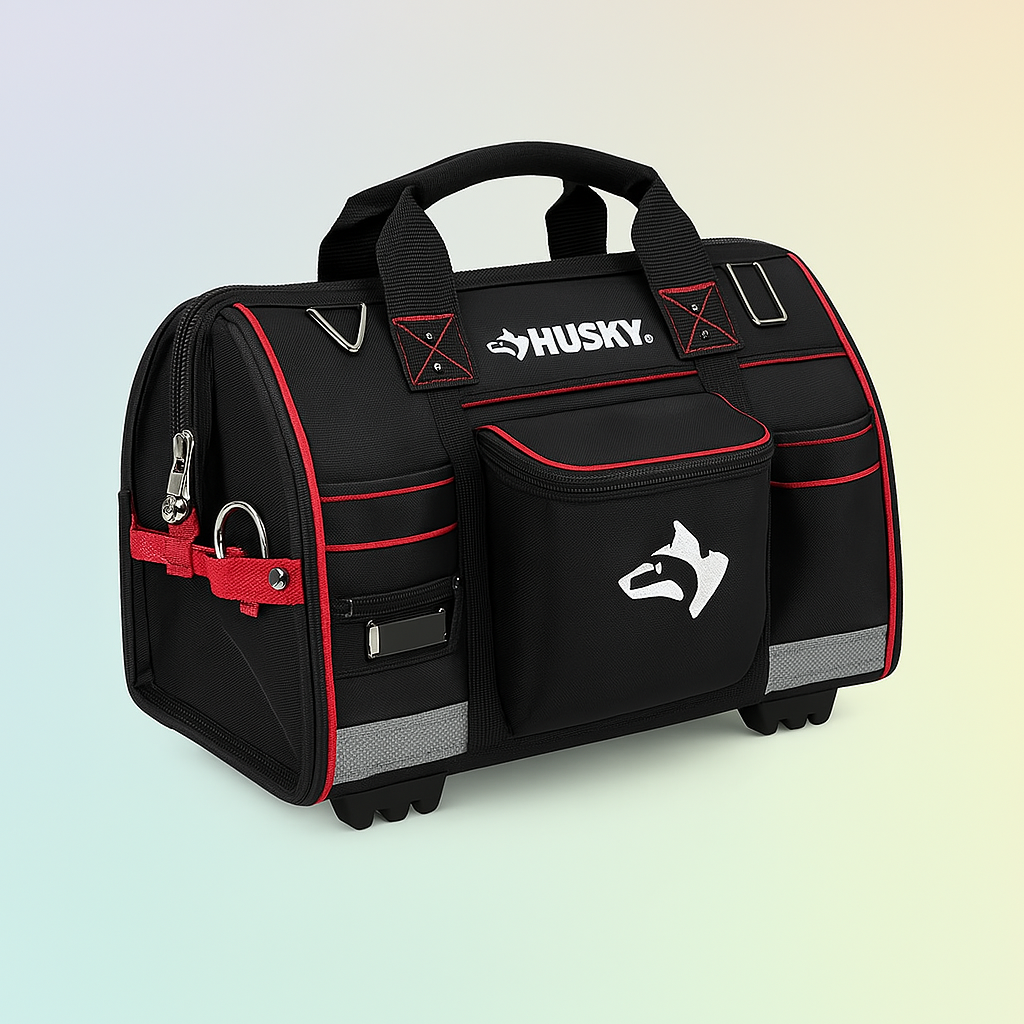 Husky 16 in. Large Mouth Tool Bag with Tool Wall