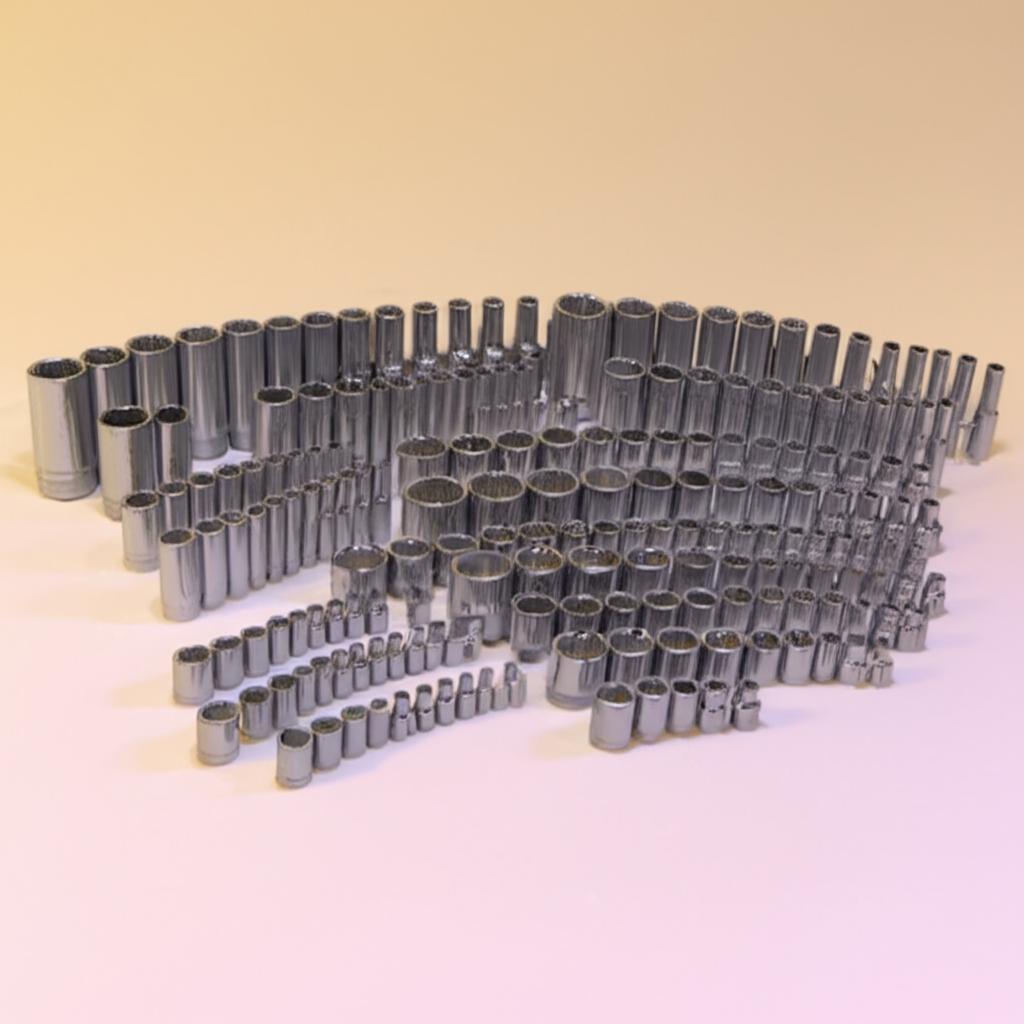 Husky 200-Piece Socket Set - SAE & Metric, Chrome Finish