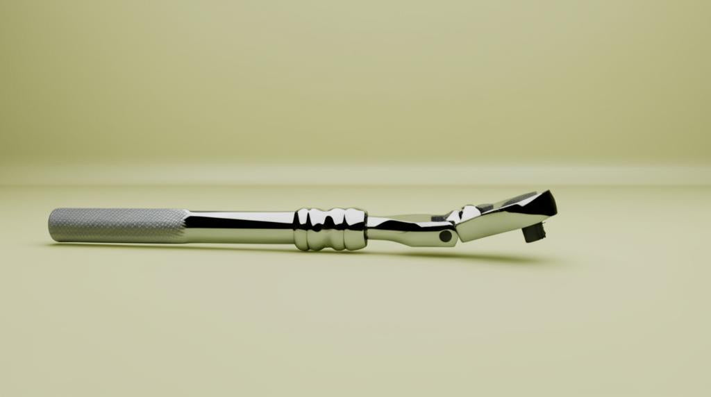 Husky 3/8 in. Flex-Head Extendable Ratchet – Adjustable Handle, 72-Tooth, Chrome Steel