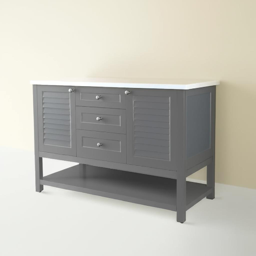 Home Decorators Collection Grace 48-Inch Pebble Gray Bathroom Vanity with Engineered Stone Top