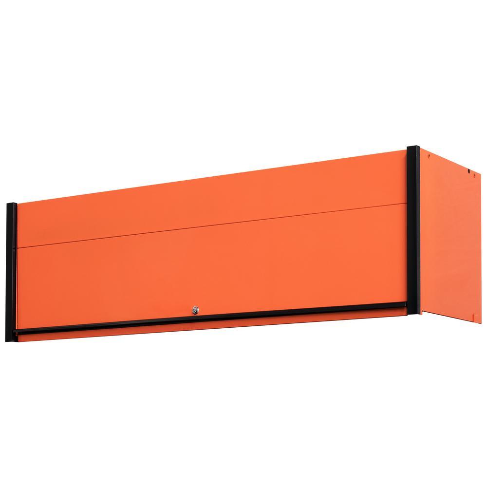 DX 72 in. 0-Drawer Triple Bank Hutch in Orange with Black Handle