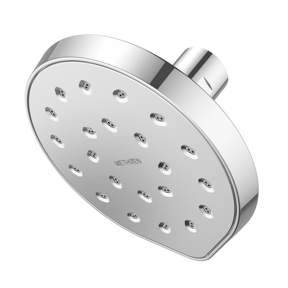 Kiri 1-Spray 6 in. Single Wall Mount Fixed Shower Head in Chrome