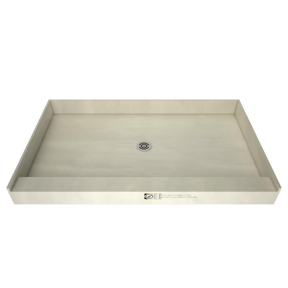Redi Base 37 in. x 72 in. Single Threshold Shower Base with Center Drain and Polished Chrome Drain Plate
