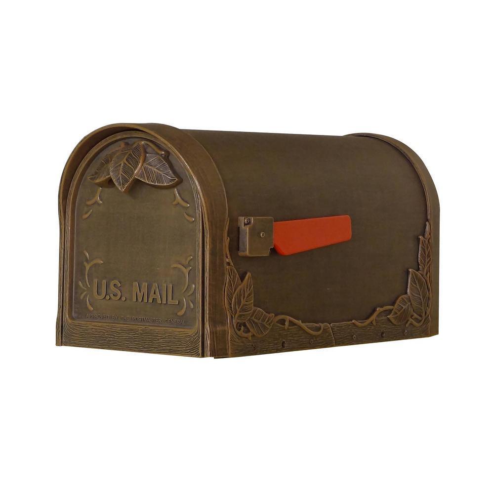 Floral Copper Post Mount Mailbox