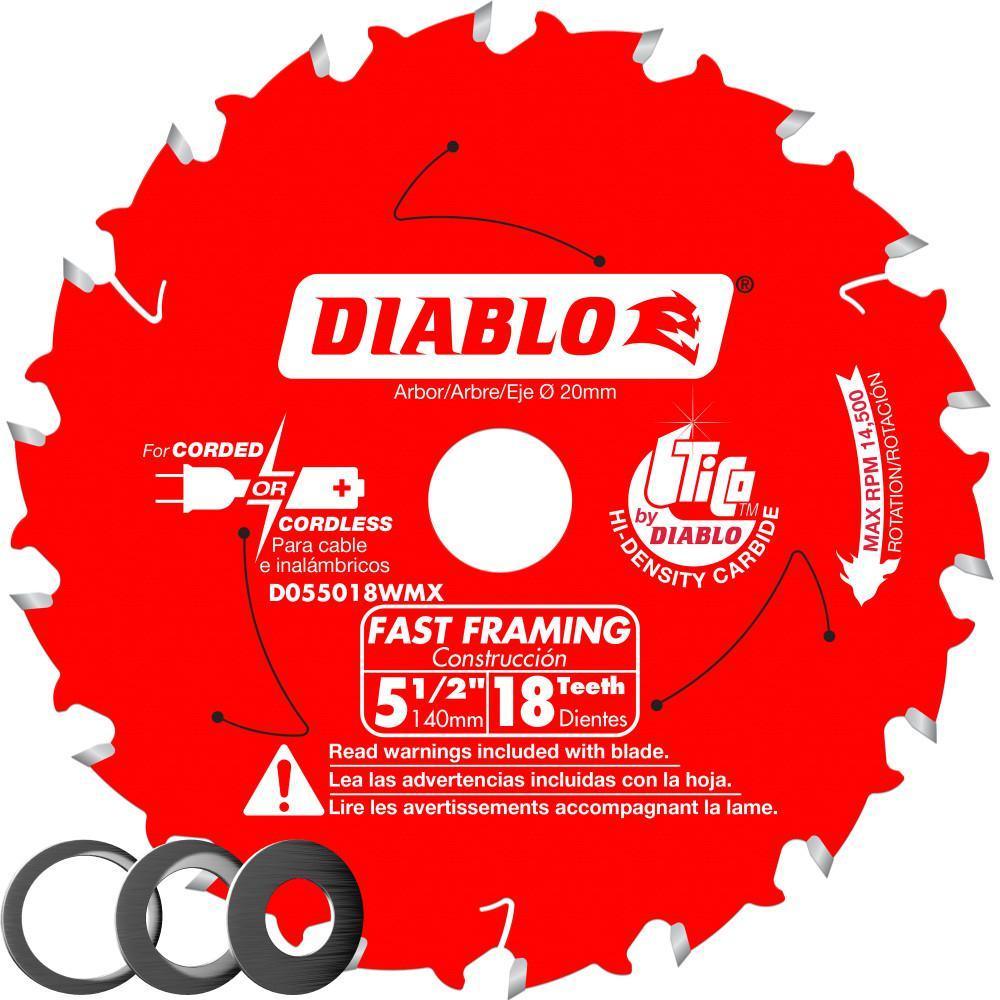 5-1/2 in. x 18-Tooth Fast Framing Saw Blade with Bushings