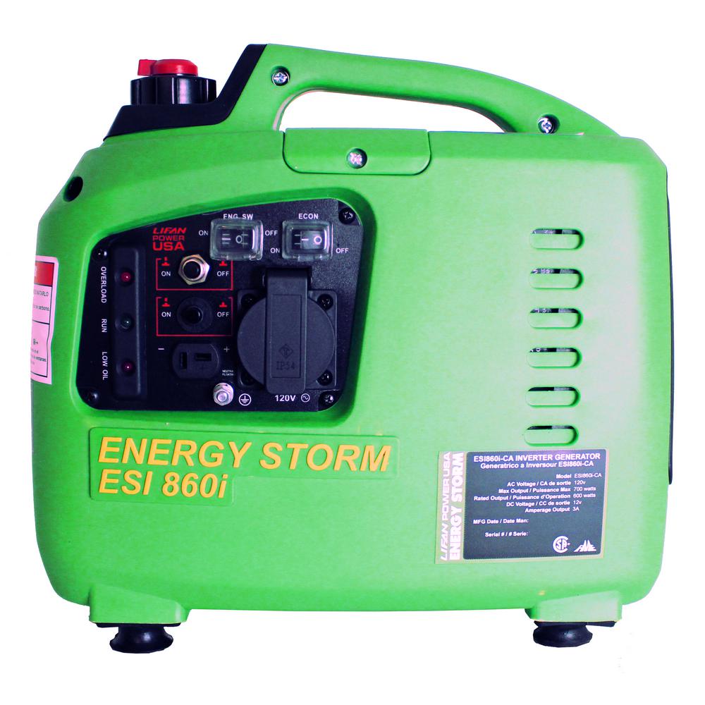 LIFAN Energy Storm 700/600-Watt 40cc Gasoline Powered Inverter Generator with CARB