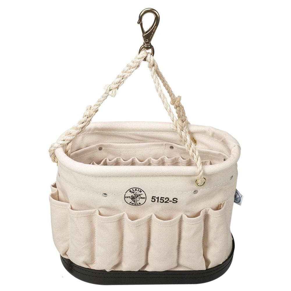 Canvas Bucket, 41-Pocket Oval Bucket with Swivel Snap