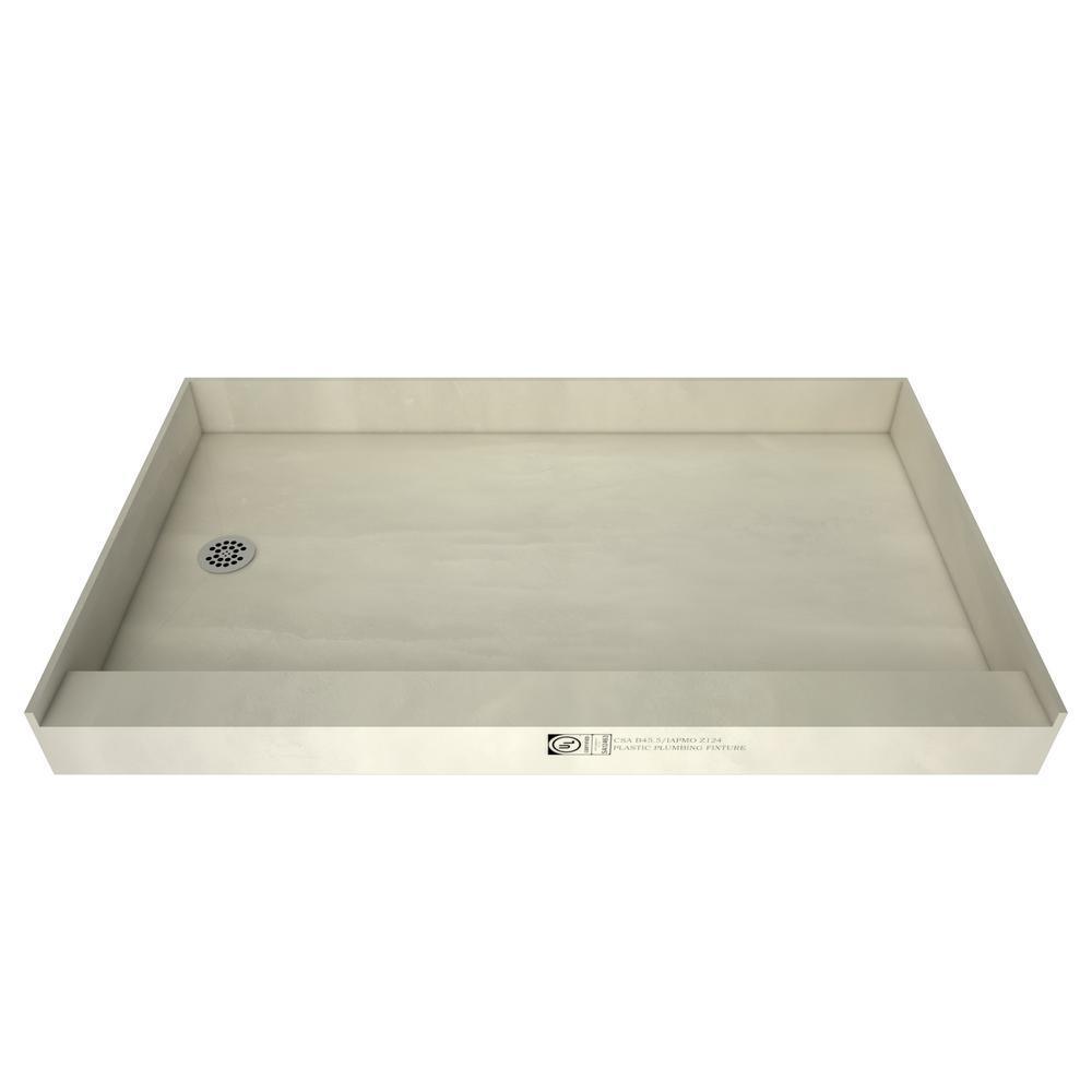 Redi Base 30 in. x 54 in. Single Threshold Shower Base with Left Drain and Polished Chrome Drain Plate