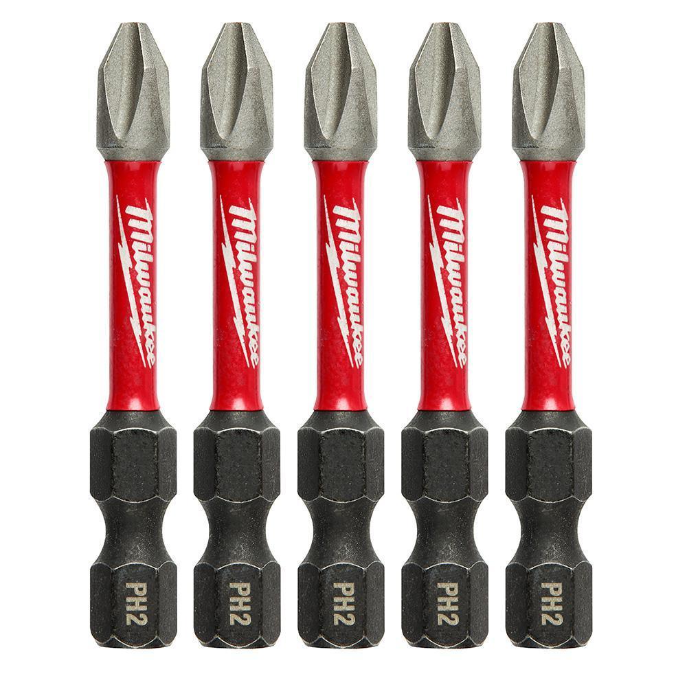 Shockwave #2 Philips 2 in. Impact Duty Steel Power Bit (5-Pack)